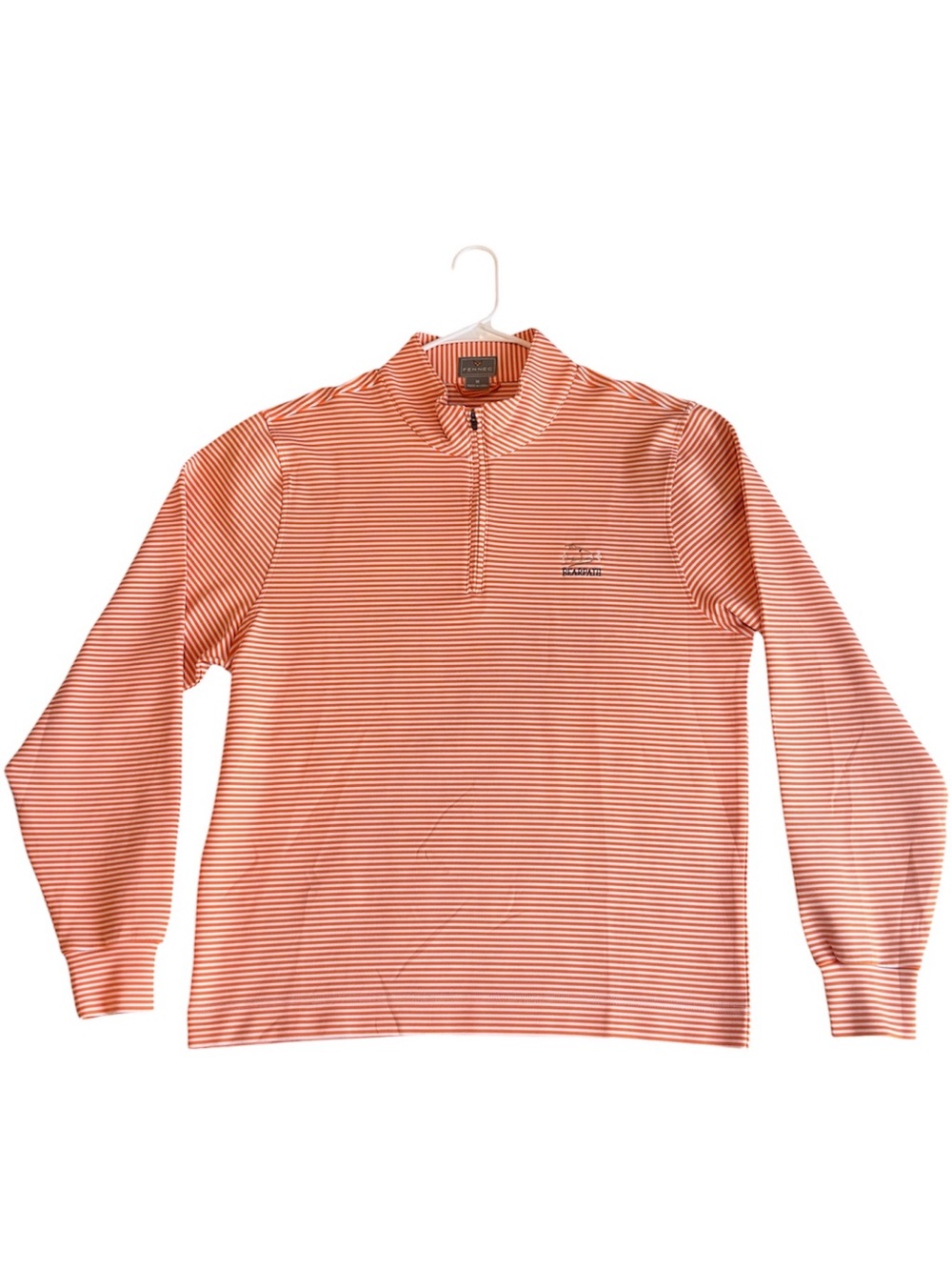 Fennec Orange Striped Long-Sleeve Quarter-Zip Pullover with Bearpath CC Logo
